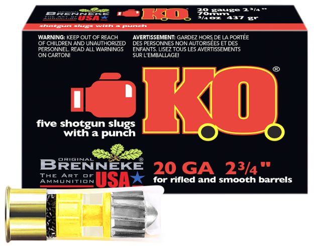 Picture of Brenneke Usa Ko 20Ga 2.75" 3/4Oz Slug 5Rd 50Bx/Cs