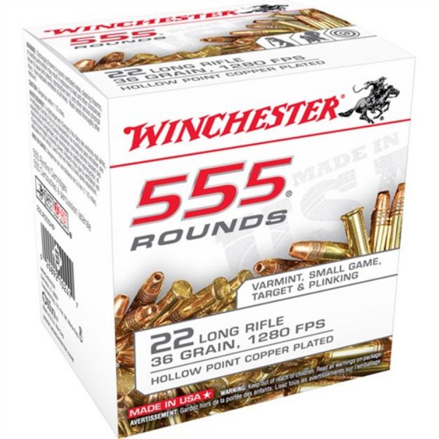 Picture of Winchester 22Lr 36Gr Plated Hp 1280Fps 555Rd 10Bx/Cs