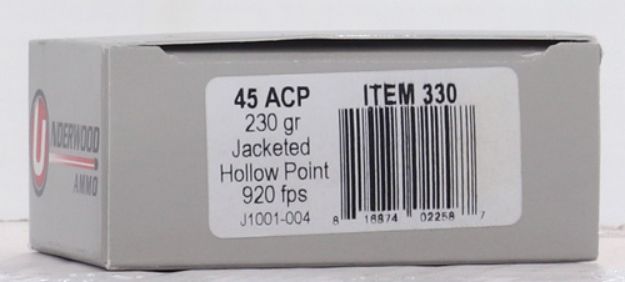 Picture of Underwood 45 Acp 230Gr Jhp 20Rd 10Bx/Cs