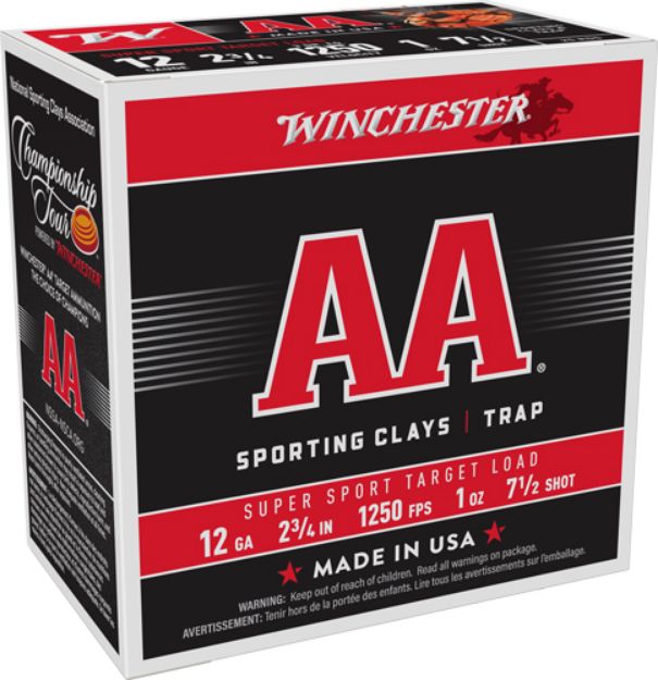 Picture of Winchester Aa 12Ga 2.75" 1Oz #7.5 1250Fps 250Rd Case Lot