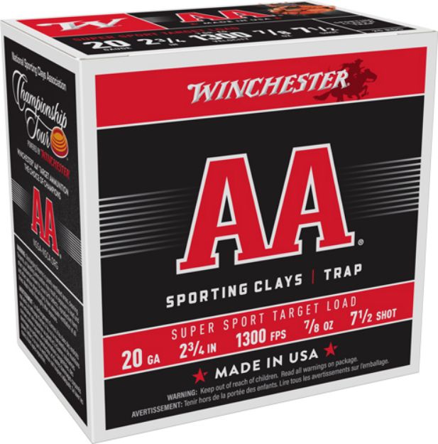 Picture of Winchester Aa 20Ga 2.75" 7/8Oz #7.5 1300Fps 250Rd Case Lot