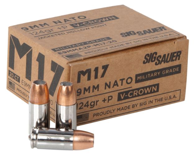 Picture of Sig Ammo 9Mm 124Gr +P Elite V-Crown M17 Jhp 20Rd 10Bx/Cs