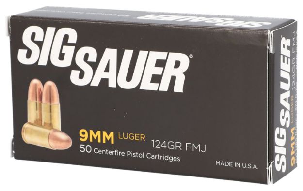 Picture of Sig Ammo 9Mm 124Gr Fmj 50Rd 10Bx/Cs