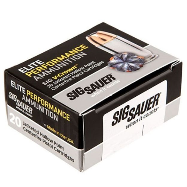Picture of Sig Ammo 45Acp 185Gr Elite V-Crown Hp 20Rd 10Bx/Cs
