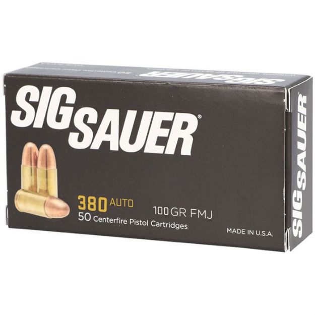 Picture of Sig Ammo 380Acp 100Gr Fmj 50Rd 20Bx/Cs!