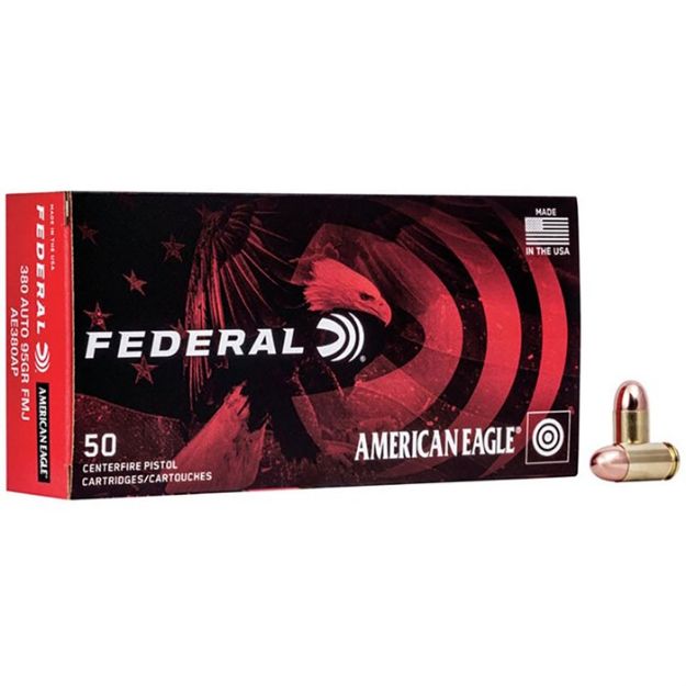 Picture of Federal Ae 380 Acp 95Gr Fmj-Rn 50Rd 20Bx/Cs