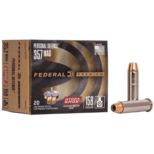 Picture of Federal Premium 357 Mag 158Gr Hydra-Shok Jhp 20Rd 25Bx/Cs
