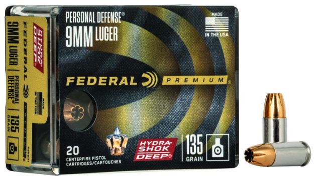 Picture of Federal 9Mm Luger 135Gr Hydra-Shok Deep Hp 20Rd 10Bx/C