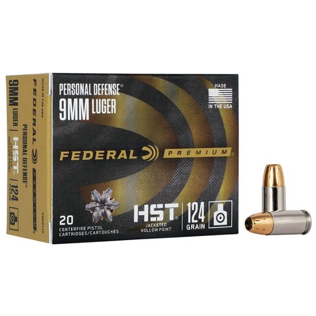 Picture of Federal Premium 9Mm Luger 124Gr Hst Jhp 20Rd 10Bx/Cs