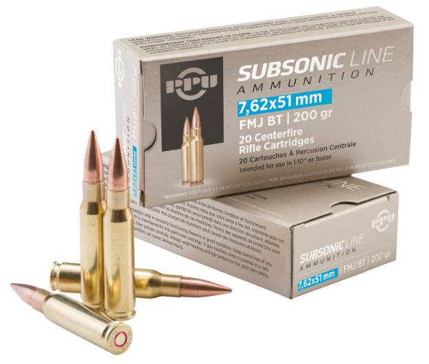 Picture of Ppu Subsonic 7.62X51 200Gr Fmj-Bt 20Rd 10Bx/Cs