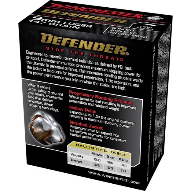 Picture of Winchester Supreme 9Mm Luger 147Gr Pdx1 Def 20Rd 10Bx/Cs