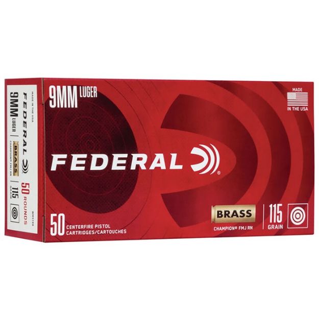 Picture of Federal 9Mm Luger 115Gr Fmj 50Rd 20Bx/Cs