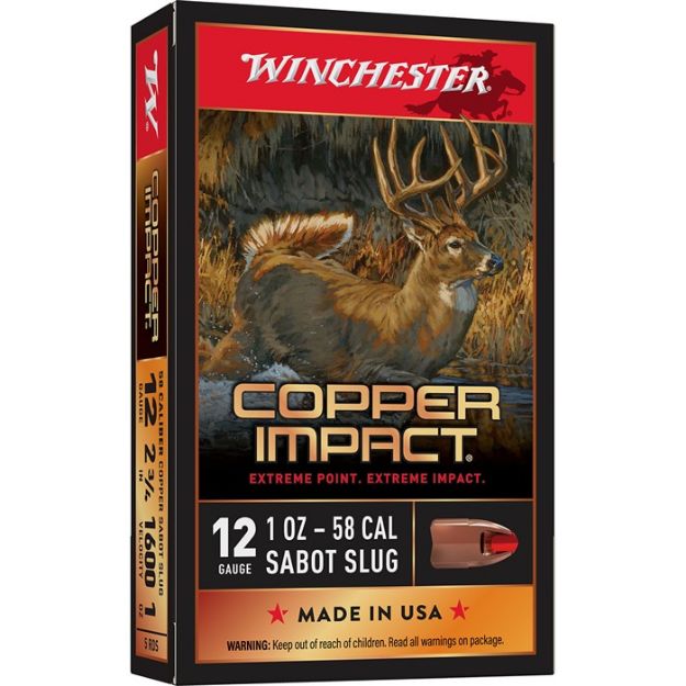 Picture of Winchester 12Ga Copper Impact 1Oz Sabot Slug 5Rd 20Bx/Cs