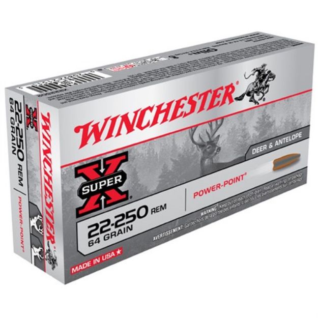 Picture of Winchester Super-X 22-250 Rem 64Gr Power Point 20Rd 10Bx/Cs