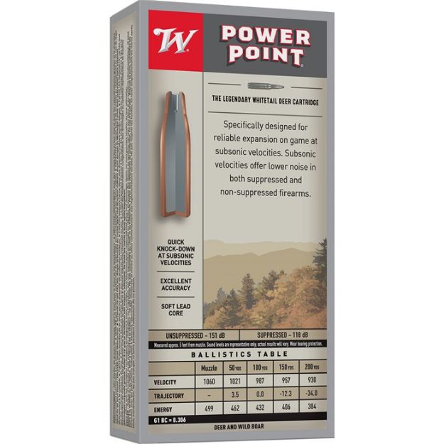 Picture of Winchester 300 Aac 200Gr Subsonic Power Pt 20Rd 10Bx/Cs