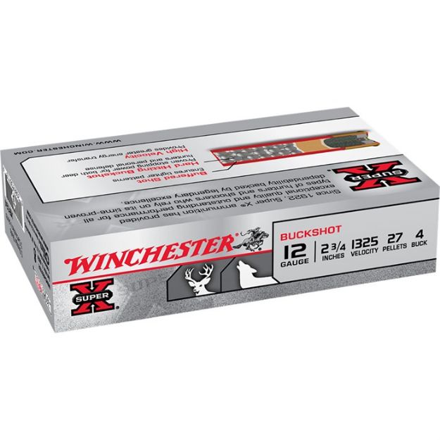 Picture of Winchester Super-X 12Ga 2.75" #4 Buck 27 Pellets 5Rd 50Bx/Cs