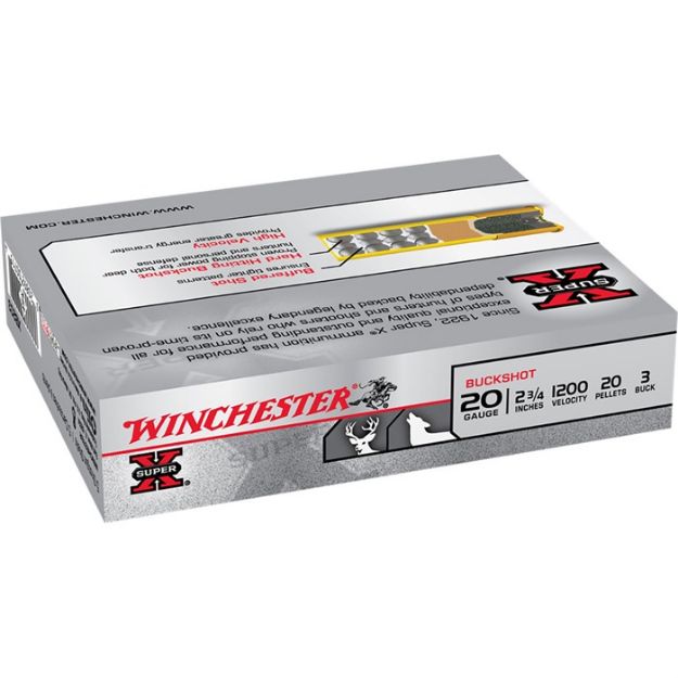 Picture of Winchester Super-X 20Ga 2.75" #3 Buck 20 Pellets 5Rd 50Bx/Cs