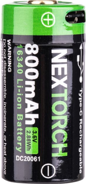 Picture of Nextorch 16340 Usb Type C Battery<