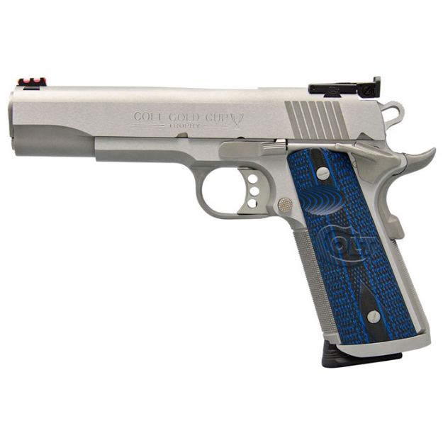 Picture of Colt Gold Cup Trophy 45Acp 5" 8Rd Stainless Blue G10 Grips