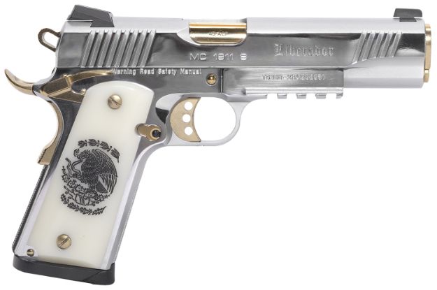 Picture of Girsan Mc1911s Liberadore Ii 45Acp Chrome/Gold Engraved 8Rd