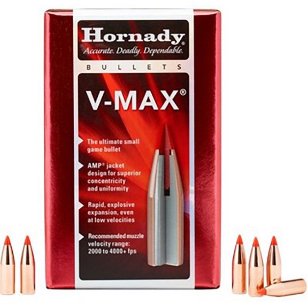 Picture of Hornady Bullets 22 Cal .224 55Gr V-Max 100Ct 40Bx/Cs