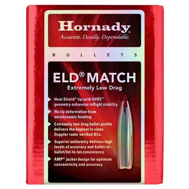 Picture of Hornady Bullets 6.5Mm .264 140Gr Eld-Match 500Ct 6Bx/Cs