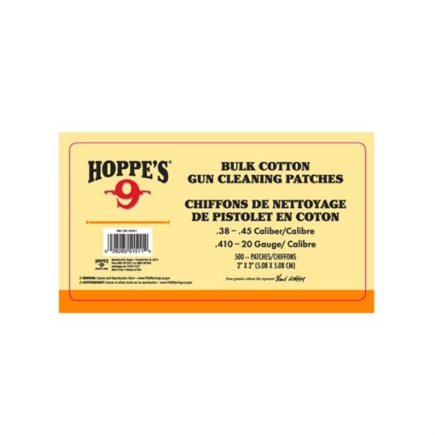 Picture of Hoppes Cleaning Patch #4 .38-.45 Calibers .410-20Ga.