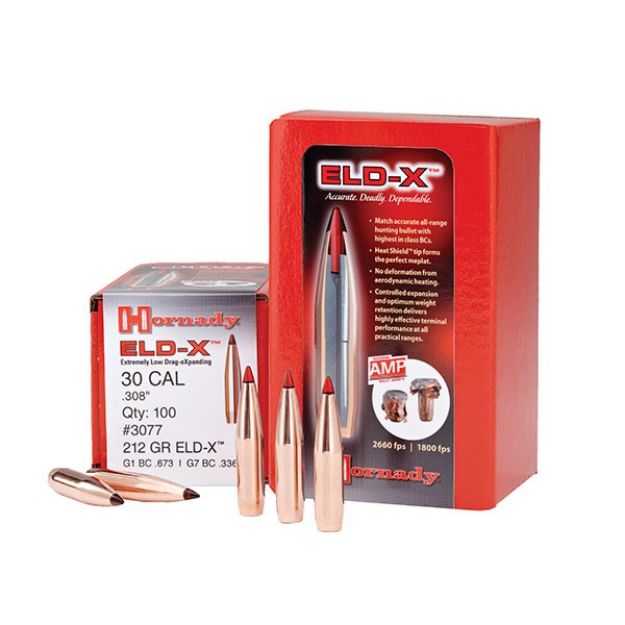 Picture of Hornady Bullets 30 Cal .308 200Gr. Eld-X 100Ct 15Bx/Cs