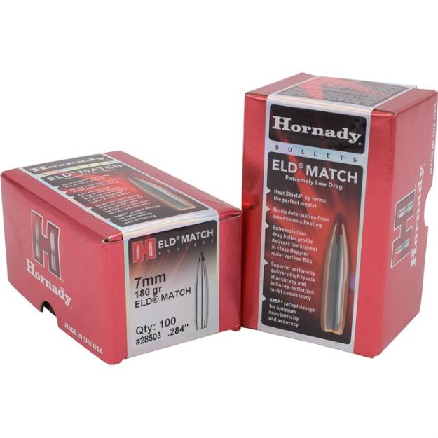 Picture of Hornady Bullets 7Mm .284 180Gr Eld-Match 100Ct 15Bx/Cs