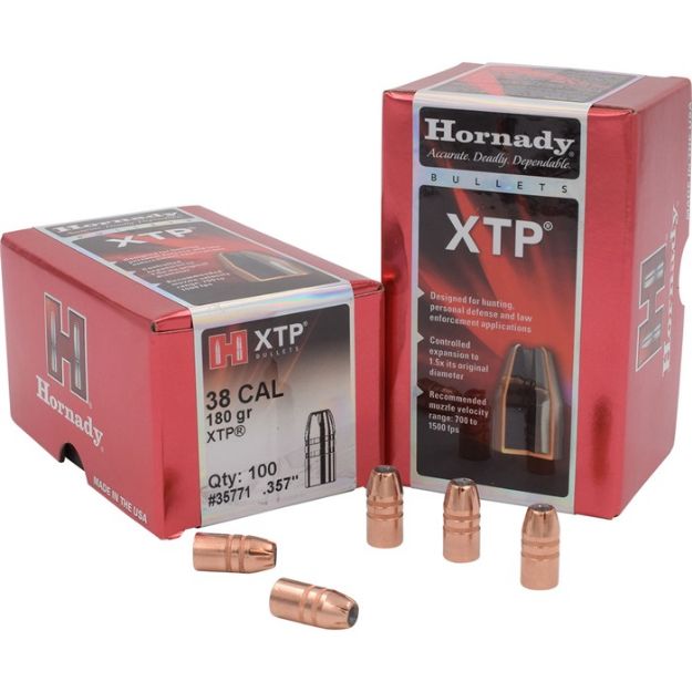 Picture of Hornady Bullets 38 Cal .357 180Gr Xtp 100Ct 15Bx/Cs