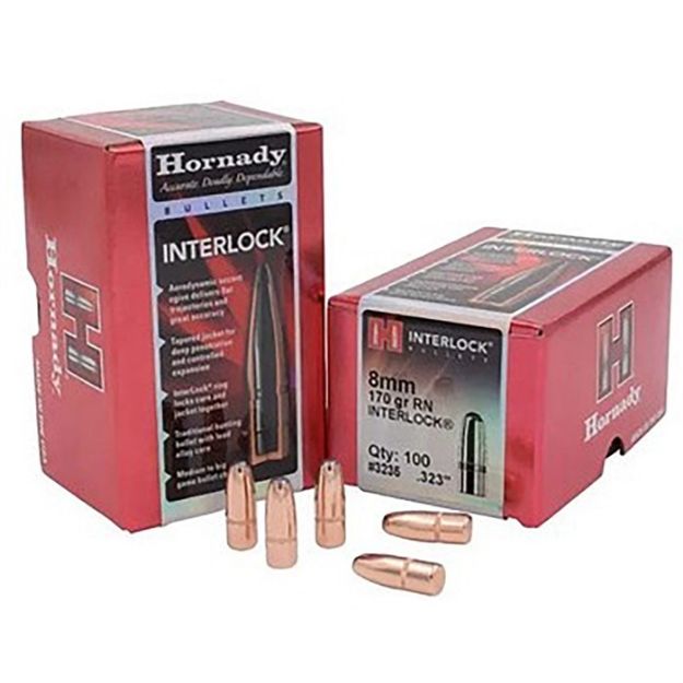 Picture of Hornady Bullets 8Mm .323 170Gr Rn 100Ct 15Bx/Cs