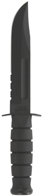 Picture of Ka-Bar Fighting/Utility Knife 7" Serr W/Plastic Sheath Black