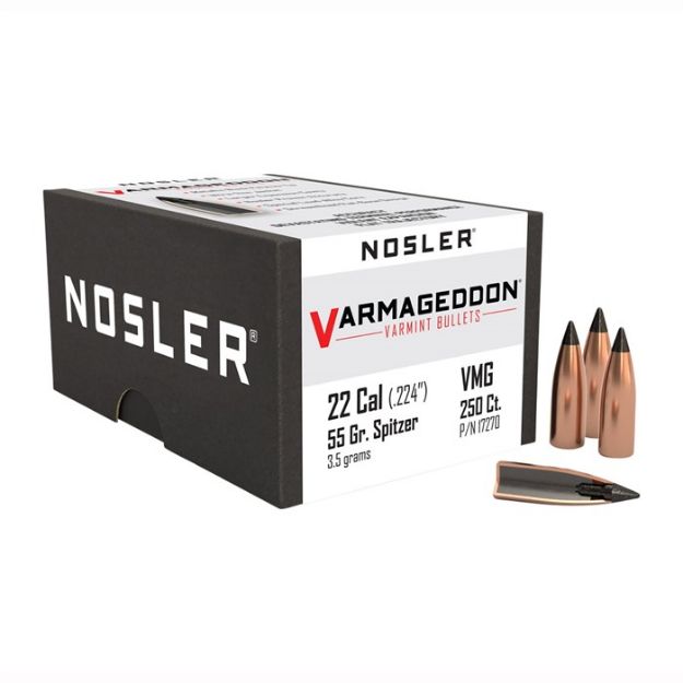 Picture of Nosler Bullets 22 Cal .224 55Gr Varmageddon Tipped 250Ct