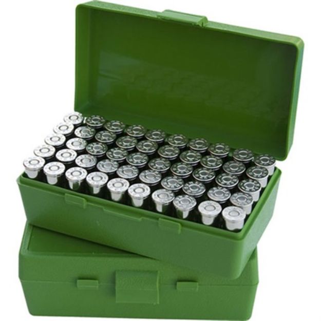 Picture of Mtm Ammo Box 45Acp/40Sw/10Mm 50-Rounds Flip Top Style Green