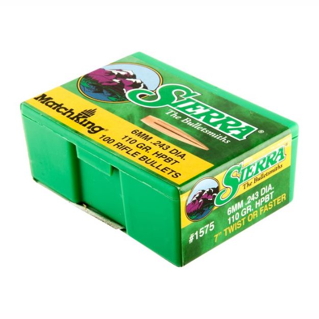 Picture of Sierra Bullets 6Mm .243 110Gr Hp-Bt Match 100Ct