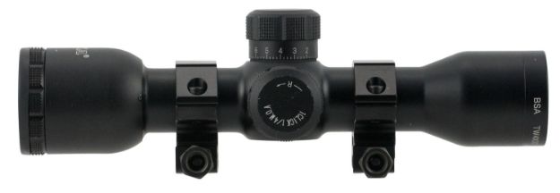 Picture of Bsa Tactical Weapon Scope 4X30mm W/Rings Mil-Dot Blk