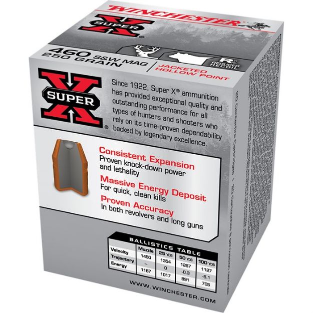 Picture of Winchester Super-X 460 Sw Mag 250Gr Jhp 20Rd 10Bx/Cs <