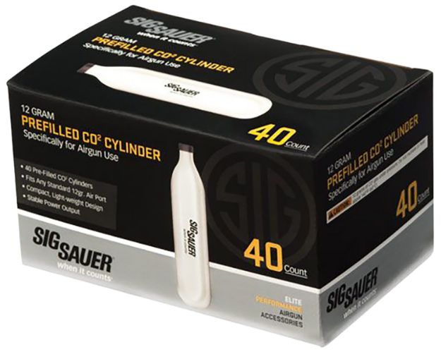 Picture of Sig Sauer Airguns Co2 Cylinders Cartridges, 12 Grams, 40 Per Box 