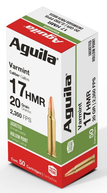 Picture of Aguila Target & Range Varmint 17 Hmr 20 Gr Jacketed Hollow Point (Jhp) 50 Per Box/ 20 Cs 