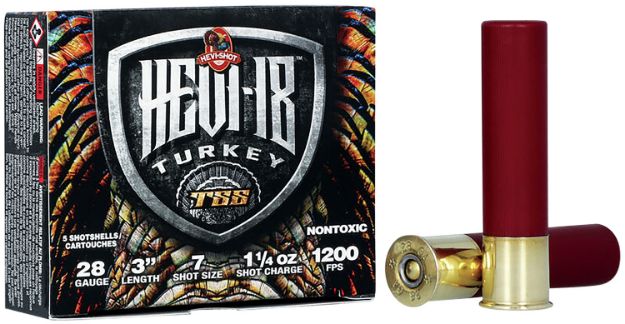 Picture of Hevi-Shot Hevi-18 Turkey Tss 28 Gauge 3" 1 1/4 Oz Tungsten 7 Shot 5 Per Box/ 10 Cs 