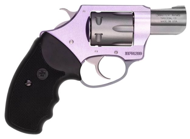 Picture of Charter Arms Pathfinder Lite Lavender Lady 22 Lr 8Rd Shot 2" Matte Stainless Lavender Lavender Aluminum Frame Matte Stainless Cylinder Black Finger Grooved Rubber Grips 
