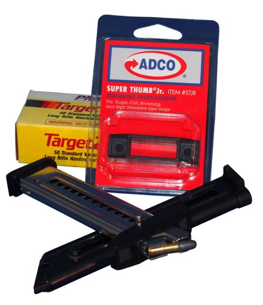 Picture of Adco Super Thumb Jr Mag Loader Fits .22 Caliber Target Pistols From Ruger, Colt, Browning, High Standard, S&W 22A/S & Beretta U22 Neos 