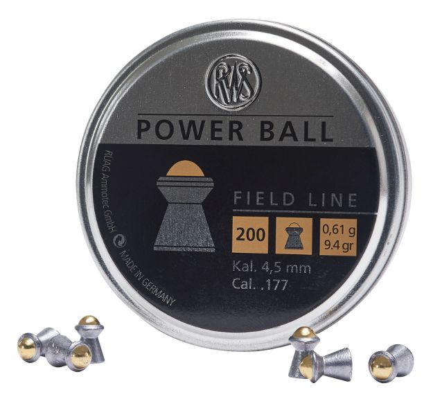 Picture of Rws/Umarex Power Ball Field Line 177 Steel/Lead Domed Pellet 200 Per Tin 