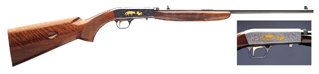 Picture of Browning Sa-22 Grade Vi 22 Lr 10+1 19.30" Gloss American Walnut Satin Gray W/24K Gold Right Hand 