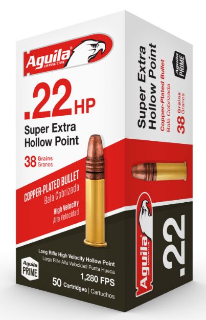 Picture of Aguila Super Extra Rimfire 22 Lr 38 Gr Copper Plated Hollow Point (Cphp) 50 Per Box/ 40 Cs 
