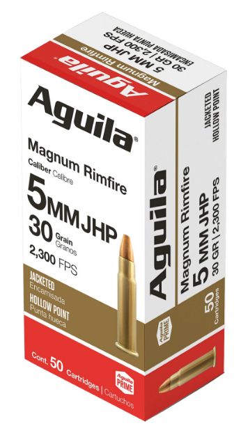 Picture of Aguila Target & Range Rimfire 5Mm Rem Rimfire Mag 30 Gr Jacketed Hollow Point (Jhp) 50 Per Box/ 20 Cs 
