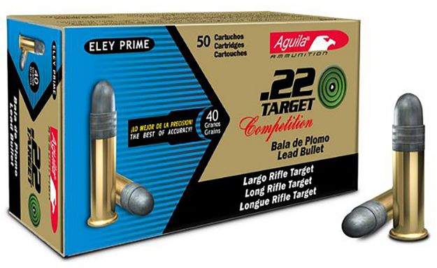 Picture of Aguila 1B222500 Competition Target 22 Lr 40 Gr Lead Solid Point 50 Per Box/ 20 Cs 