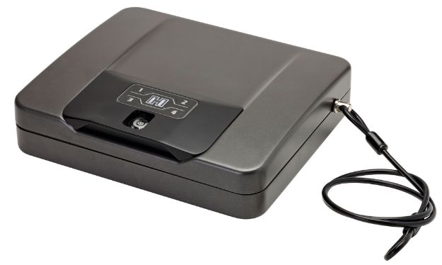 Picture of Hornady Rapid Safe 4800Kp Rfid,Access Code,Key Entry Black Steel Holds 1 Handgun 10.50" L X 12" W X 2.90" D 