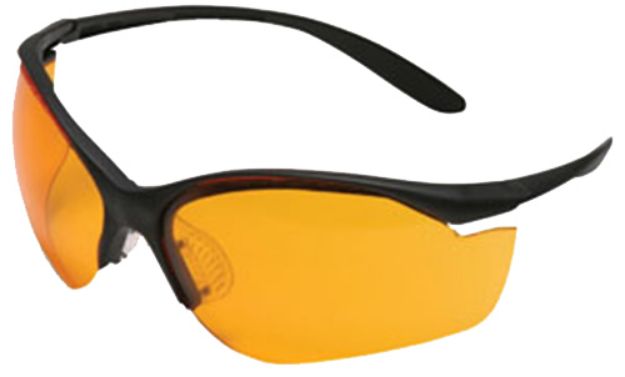 Picture of Howard Leight Uvex Vapor Ii Shooting Glasses Adult Orange Lens Anti-Fog Polycarbonate Black Frame 