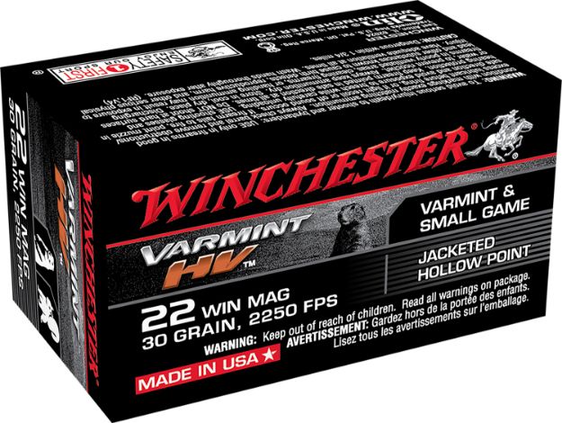 Picture of Winchester Ammo Varmint Hv 22 Wmr 30 Gr Jacketed Hollow Point (Jhp) 50 Bx/40 Cs 